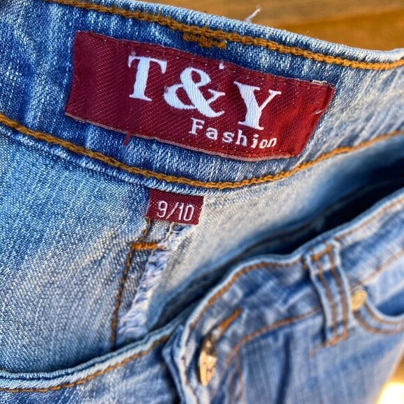 T & Y Fashion Straight High Waisted Cuffed Blue Jean Shorts Denim - Picture 6 of 13